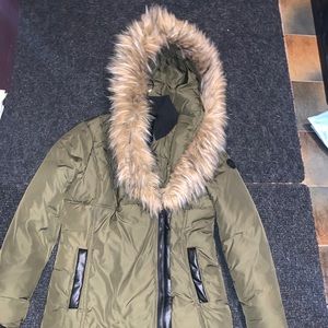 Steve Madden fur trim coat